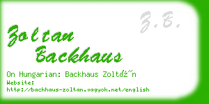 zoltan backhaus business card